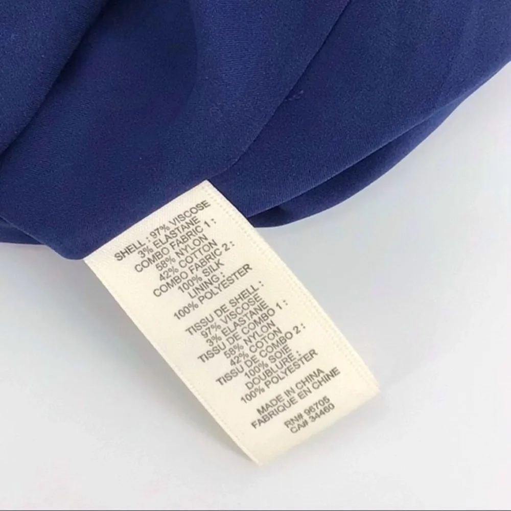 Rebecca Taylor Blue Refined Suiting Dress W/ Lace Size 4 - Picture 5 of 11